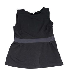 DVF Diane Von Furstenberg Payton Peplum Style Black Sleeveless Top Size 6